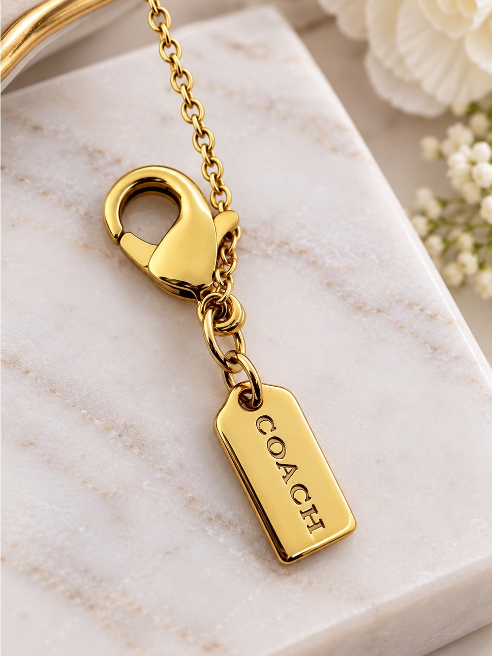 COACH Gold Interlocking Triple Ring Necklace - Picture 5 of 6